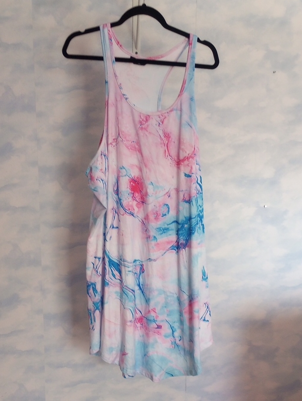 Watercolor Marble Cover-up/Nightgown— Pink & Blue